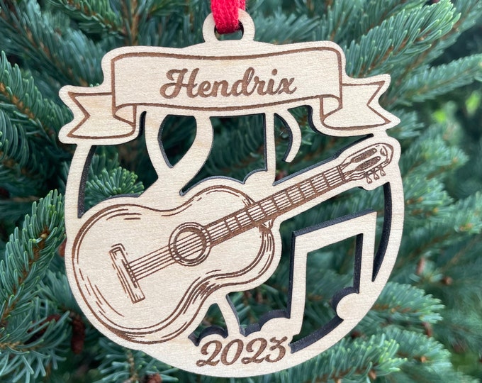 Guitar 2024 Christmas Ornament | Personalized Guitar Ornament  | 2024 Christmas