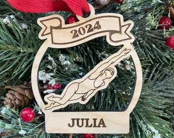 Swimming 2026 Girl Swimmer Christmas Ornament | Personalized Swim Ornament  | 2025 Christmas