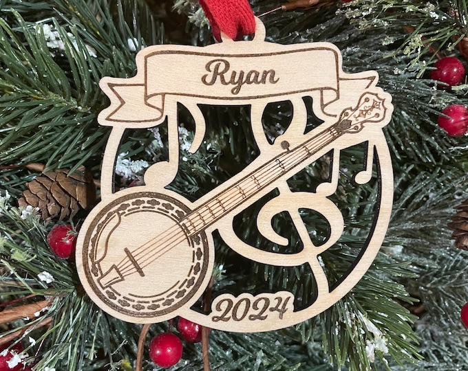 Banjo 2025 Christmas Ornament | Personalized Banjo Instrument Ornament  | 2025 Christmas
