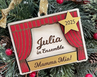 Musical Theatre Ornament | Personalized Stage Name Ornament | 2025 Musical Theater Stage Ornament | Dance Show Performer Stage Gift Idea