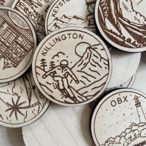 Jeton ou aimant de voyage Killington | Jetons de collection pour l'état, la ville, le monument, les parcs nationaux ou le pays du bois | Jeton de suivi de voyage