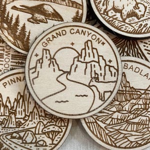 Jeton ou aimant de voyage du Grand Canyon | Jetons de collection pour l'état, la ville, le monument, les parcs nationaux ou le pays | Jeton de suivi de voyage