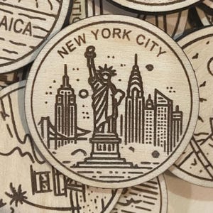 Jeton ou aimant de voyage à New York | Jetons de collection pour l'état, la ville, le monument, les parcs nationaux ou le pays du bois | Jeton de suivi de voyage
