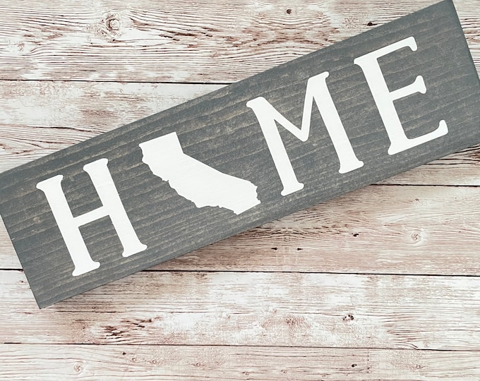 California Home State Wood Sign | Housewarming | Gallery Wall Decor | 3 sizes Available 3.5” x 12”, 5.5 x 18” and 9 x 32” Sign