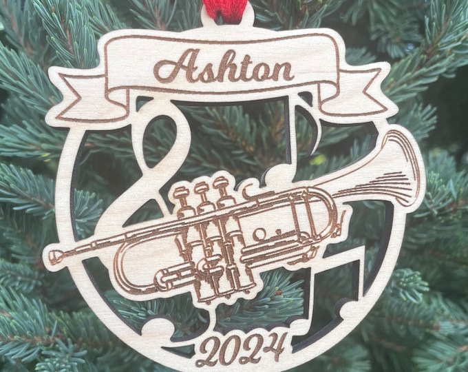 Trumpet 2025 Christmas Ornament | Personalized Trumpet Ornament  | 2025 Christmas