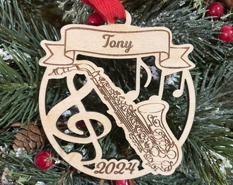 Saxophone 2025 Christmas Ornament | Personalized Saxophonist Ornament  | 2025 Christmas
