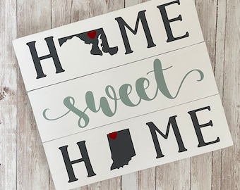 Maryland to Indiana State Sign: New Home Gift
