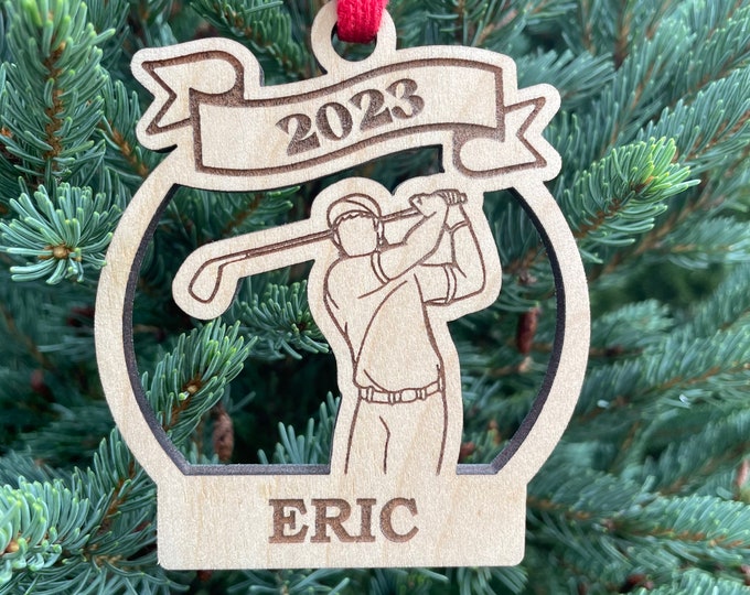 Golfing Boy 2024 Golf Christmas Ornament | Personalized Golfing Ornament  | 2024 Christmas