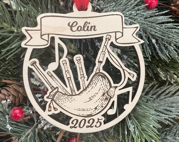 Bagpipes 2025 Christmas Ornament | Personalized Bag pipes Ornament | 2025 Christmas