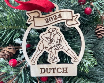 Wrestling Boy 2025 Christmas Ornament | Personalized Wrestler Ornament | Wrestling Team Ornament | 2025 Christmas