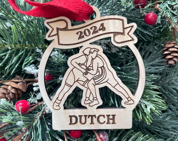 Wrestling Boy 2025 Christmas Ornament | Personalized Wrestler Ornament | Wrestling Team Ornament | 2025 Christmas