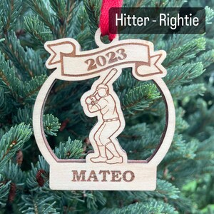 Baseball Pitcher 2024 Christmas Ornament Baseball Player Christmas Ornament Personalized Baseball Ornament 2024 Christmas Hitter - Rightie