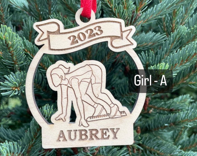 Runner Girl 2023 Ornament | Girl Running Track Christmas Ornament | Personalized Track Ornament  | 2023 Christmas