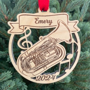 Tuba 2025 Christmas Ornament | Personalized Tuba Ornament  | 2025 Christmas