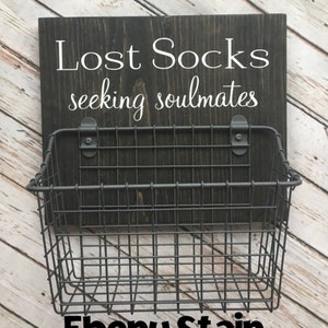 Laundry Room Sign Combo Keep the Change AND Lost Socks Seeking Solemates or Soulmates Wood sign with attached glass Coin Jar image 7