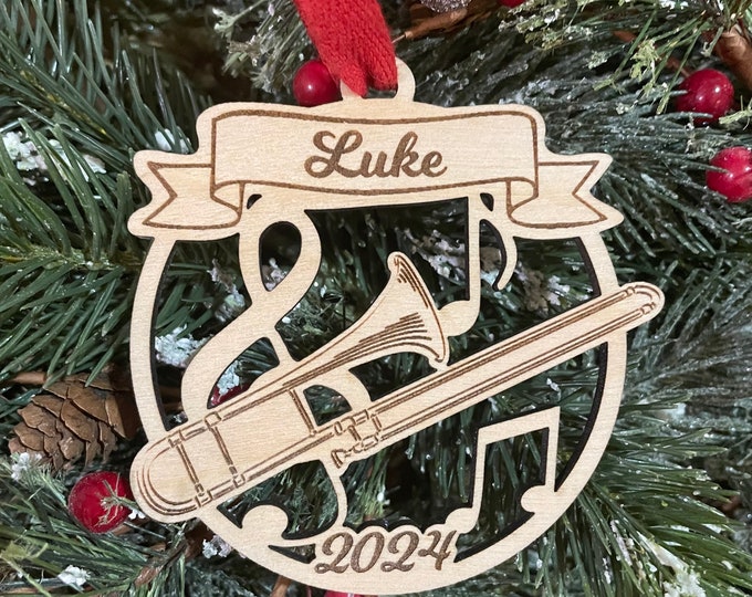 Trombone 2025 Christmas Ornament | Personalized Trombone Ornament  | 2025 Christmas