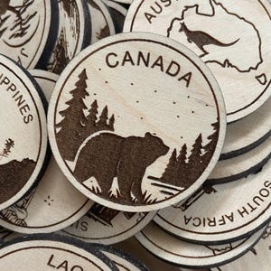 Jeton ou aimant de voyage au Canada | Jetons de collection pour l'état, la ville, le monument, les parcs nationaux ou le pays du bois | Jeton de suivi de voyage