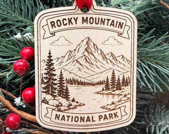 Template National Park Ornament: Engraved Wood Destination Collector Souvenir
