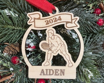 Tennis Boy Player 2025 Christmas Ornament | Personalized Tennis Ornament | Tennis Team Ornament | 2025 Christmas