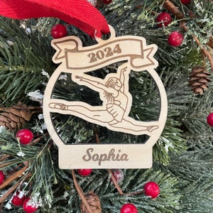 Personalized Dancer Christmas Ornament: Engraved Wood, 2025
