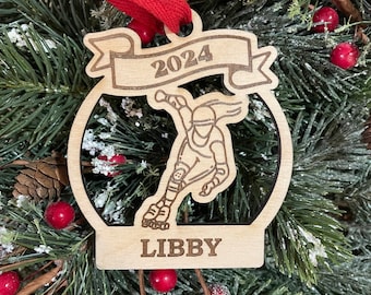 Rollerskating or Rollerblading 2025 Christmas Ornament | Personalized Roller Skater Ornament | 2025 Christmas Roller Blader