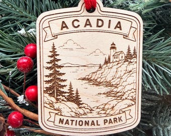 Template National Park Ornament: Engraved Wood Destination Collector Souvenir