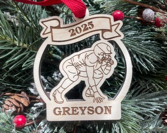 Football Defense Lineman Player 2026 Christmas Ornament | Personalized Football Ornament | Football Linemen Defensive Center Player Ornament