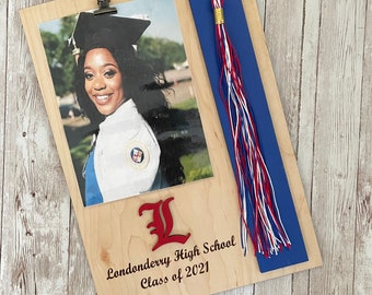 Custom Graduation Tassel + Photo Plaque | Tassel Holder | Senior 2024 Grad Decor | High School Graduation Photo Frame | Class of 2024