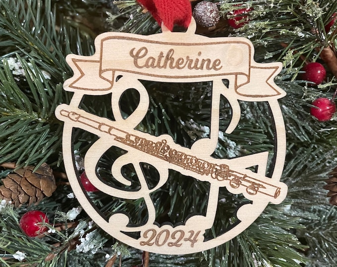 Flute 2025 Christmas Ornament | Personalized Flute Instrument Ornament  | 2025 Christmas