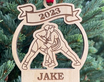 Wrestling Boy 2024 Christmas Ornament | Personalized Wrestler Ornament | Wrestling Team Ornament | 2024 Christmas