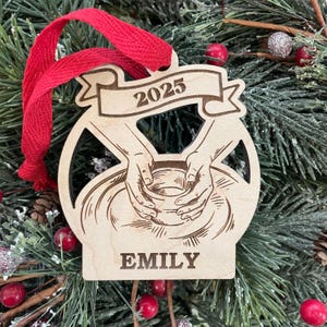 Pottery 2026 Ornament | Pottery Wheel Christmas Ornament | Personalized Pottery Ornament  | 2025 Christmas