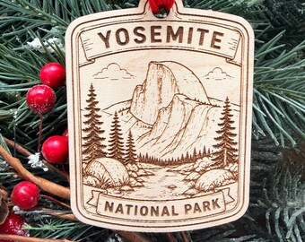 Template National Park Ornament: Engraved Wood Destination Collector Souvenir