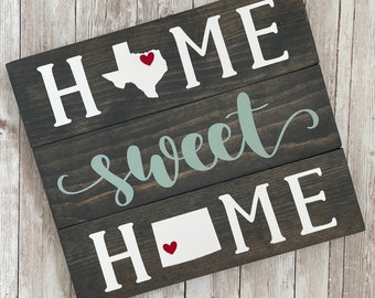 Texas to Colorado State Sign | Two State Home Sign | New Home Gift idea | Housewarming Gift Idea | 2 State Sign | Moving away gift