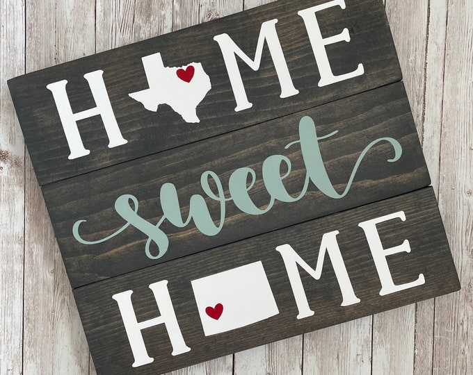 Texas to Colorado State Sign | Two State Home Sign | New Home Gift idea | Housewarming Gift Idea | 2 State Sign | Moving away gift