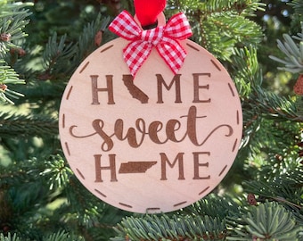 California to Tennessee Home Sweet Home Wood Ornament | State to State Home | New Home Gift idea | Housewarming Gift Idea | Christmas 2025