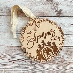 Familienkrippe Weihnachten Ornament | Krippe Familiengeschenk | Christliche Ornament | 2025 Weihnachtsschmuck