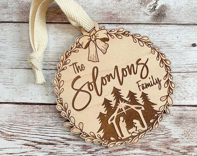 Family Nativity Christmas Ornament | Nativity Family Gift | Christian Ornament | 2024 Christmas Ornament