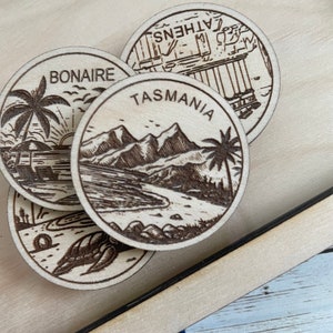 Jeton ou aimant de voyage en Tasmanie | Jetons de collection pour l'état, la ville, le monument, les parcs nationaux ou le pays du bois | Jeton de suivi de voyage