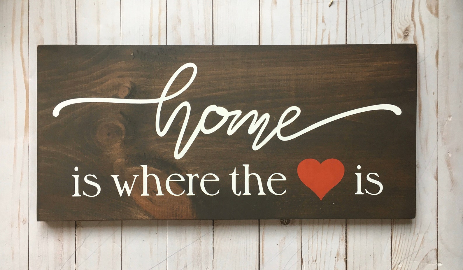 Home is Where the Heart is Wood Sign 9 X 18 Etsy