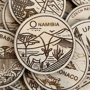 Jeton ou aimant de voyage en Namibie | Jetons de collection pour l'état, la ville, le monument, les parcs nationaux ou le pays du bois | Jeton de suivi de voyage