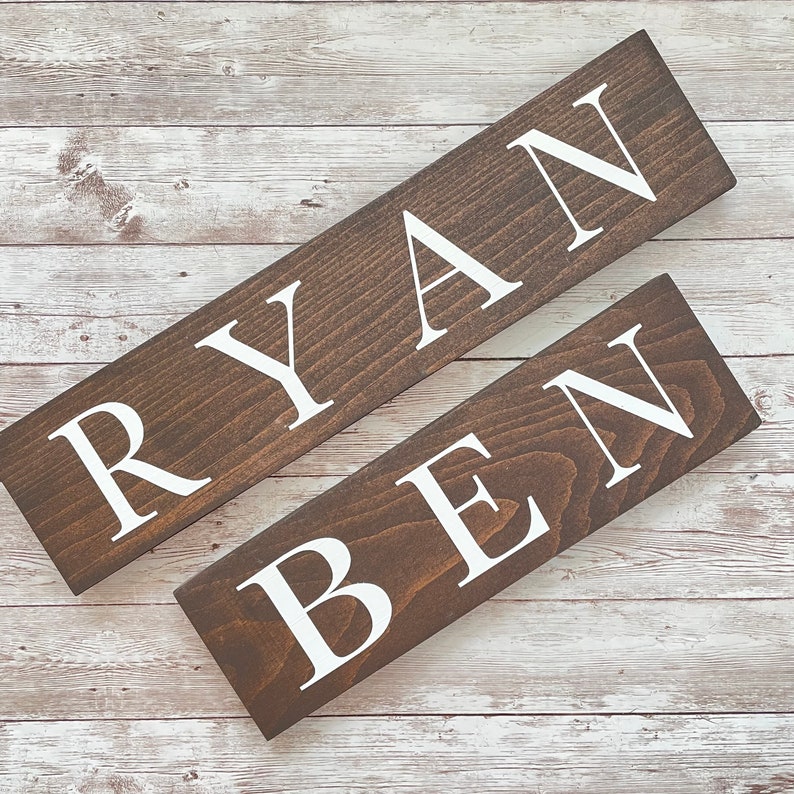 4.5 High Last Name or Town Name Horizontal Wood Sign Housewarming Gift Farmhouse Town name Sign Gallery Wall Décor image 10