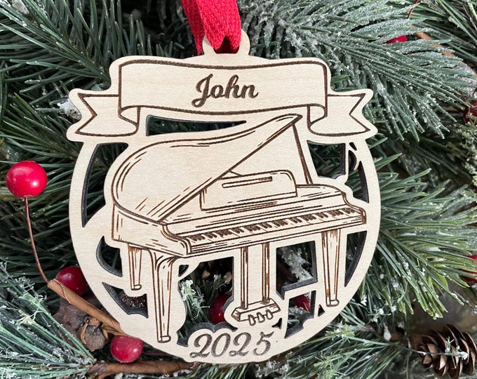Piano 2025 Christmas Ornament | Personalized Piano Instrument Ornament  | 2025 Christmas