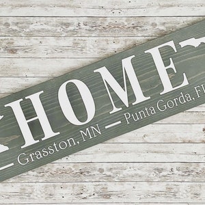 Home Double State Wood Sign with town names | 2 Sizes | Two State Home Sign | New Home State Sign | Housewarming Gift | Going Away Gift