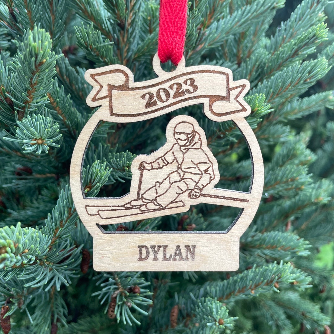 Skiing 2024 Ornament Skier Christmas Ornament Personalized Ski Ornament ...