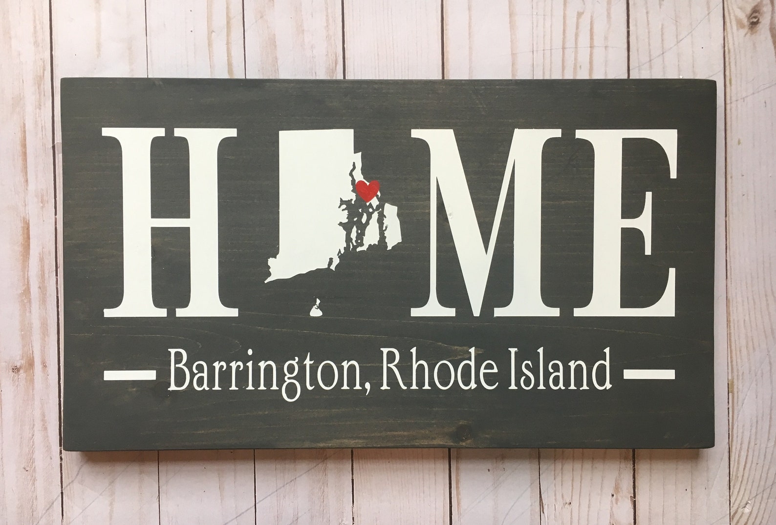 Rhode Island RI Home Sign Customized With Town Name 2 Etsy