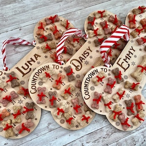 Personalized Dog Santa Treat Countdown to Santa Paws Dog Advent Calendar Custom Santa Paws Puppy Bone Treat Holder Bild 5