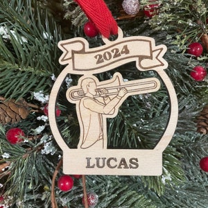 Trombone Player 2025 Christmas Ornament | Personalized Trombone Ornament  | 2025 Christmas
