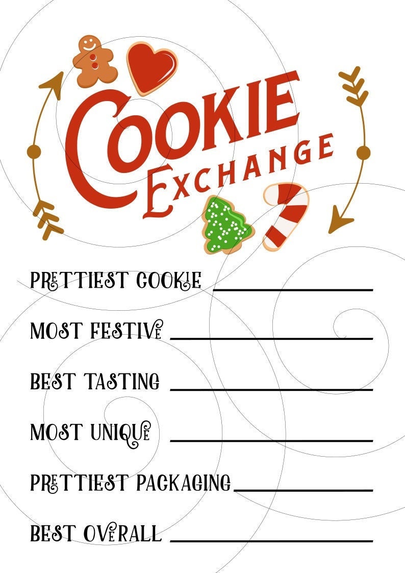 DIGITAL DOWNLOAD Printable Cookie Exchange Ballot Cookie | Etsy