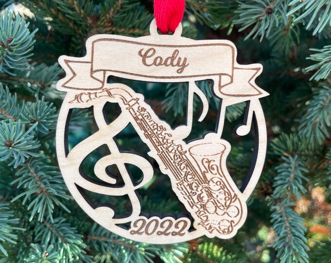 Saxophone 2022 Christmas Ornament | Personalized Saxophonist Ornament  | 2022 Christmas