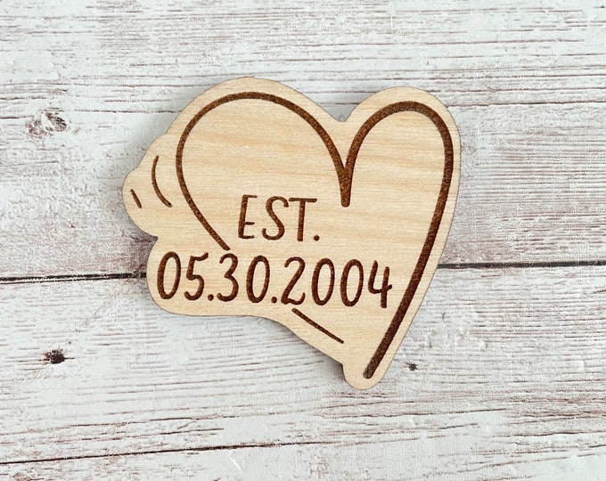 2.5” inch Couple Heart Established Date strong hold magnet | Anniversary Magnet | Couple Gift Idea | Love Magnet | Multi Options Available